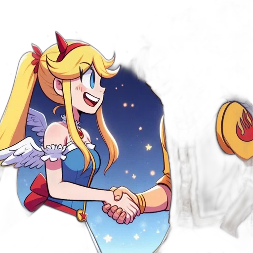crown, dress, staff, concept art, anime, pixel art, fantasy art, outer space transparent PNG cut-out