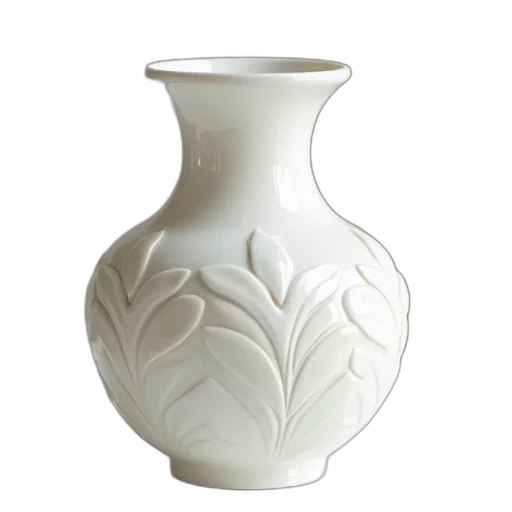 bottle, furniture, jewelry, 3d render, photorealistic, white, ceramic, vase transparent PNG cut-out