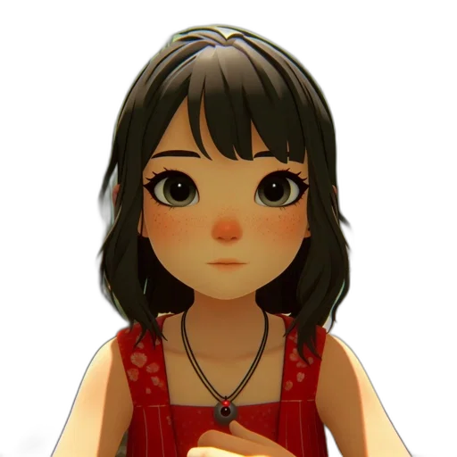 jewelry, dress, face, staff, 3d render, cartoon, concept art, anime transparent PNG cut-out