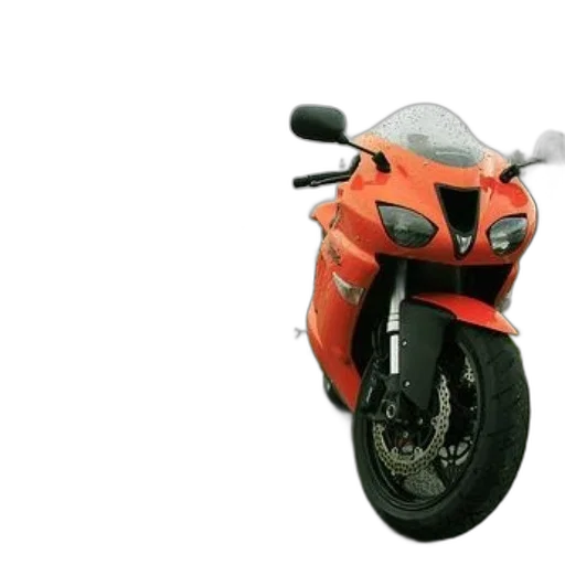 3d render, photorealistic, concept art, vibrant, orange, motorcycle, parked, designated transparent PNG cut-out