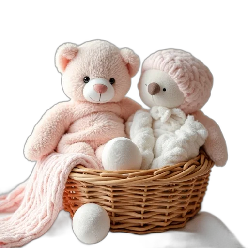 3d render, photorealistic, gift, basket transparent PNG cut-out
