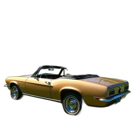 car, 3d render, photorealistic, concept art, gold, convertible, parked, grassy transparent PNG cut-out