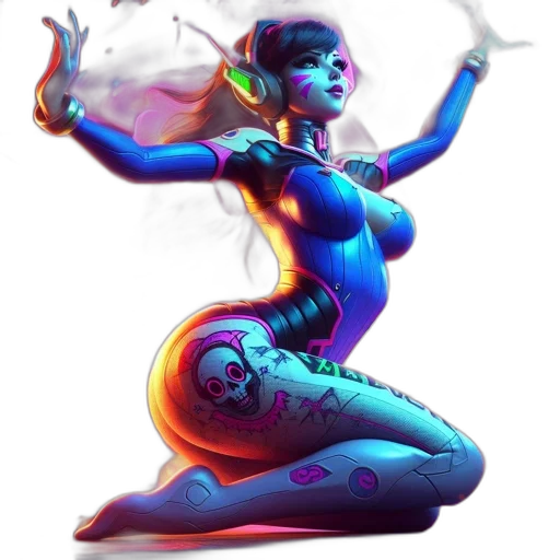 concept art, fantasy art, pixel art, cyberpunk, neon lights, outer space, neon, blue transparent PNG cut-out