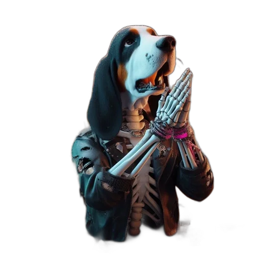 jacket, weapon, creature, robot, concept art, cyberpunk, 3d render, vaporwave transparent PNG cut-out