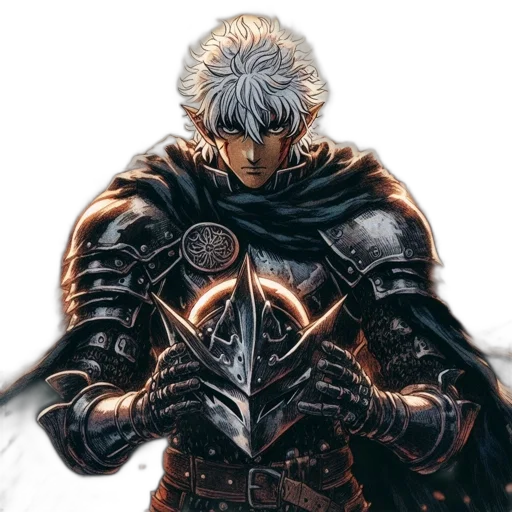 sword, weapon, comic book art, concept art, fantasy art, anime, dark, monochrome transparent PNG cut-out