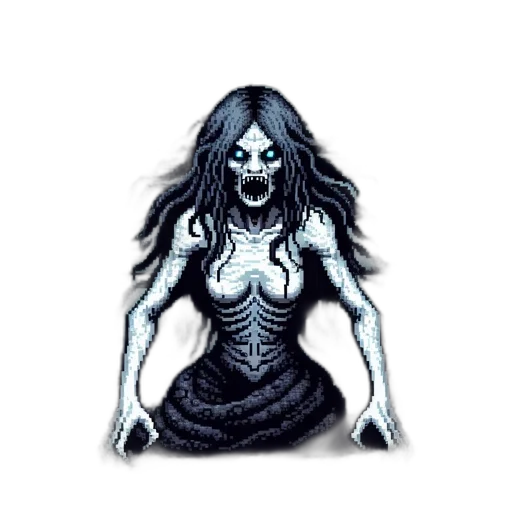 creature, dress, jewelry, mask, pixel art, concept art, fantasy art, comic book art transparent PNG cut-out