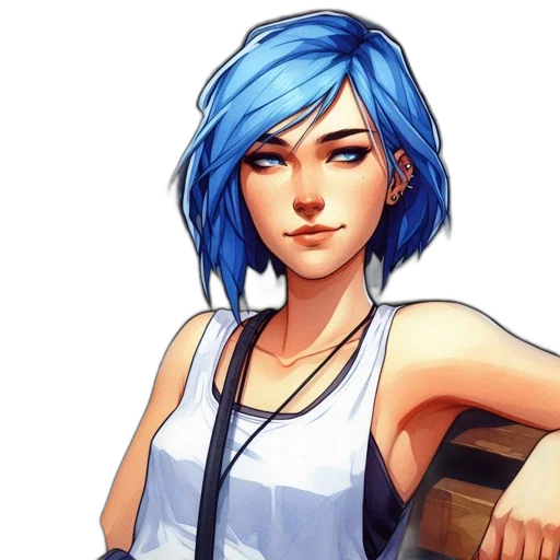 face, concept art, pixel art, fantasy art, comic book art, blue, colorful, woman transparent PNG cut-out
