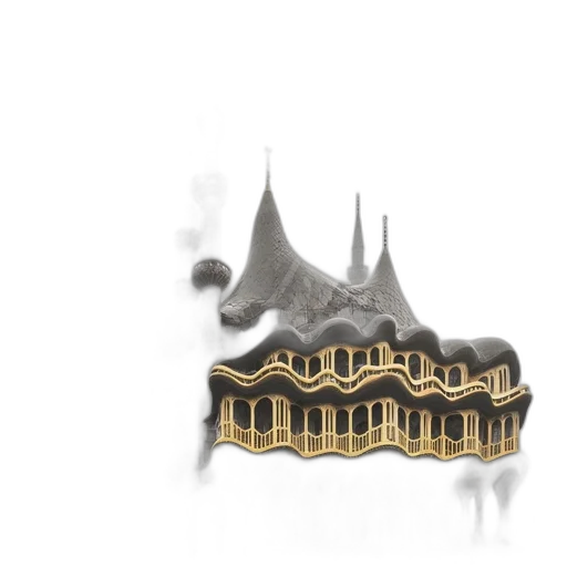 crown, building, dragon, concept art, 3d render, watercolor, fantasy art, fog transparent PNG cut-out