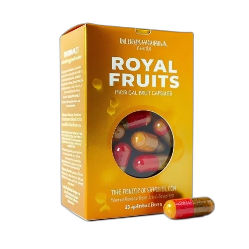 crown, box, arkopharma, royal, fruit, capsules, displayed, against transparent PNG cut-out