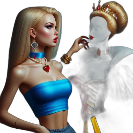 jewelry, crown, fantasy art, concept art, photorealistic, 3d render, two, figures transparent PNG cut-out