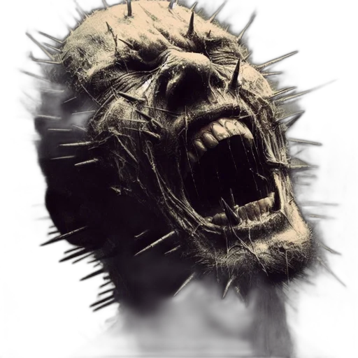 creature, face, mask, hair, concept art, photorealistic, 3d render, fantasy art transparent PNG cut-out
