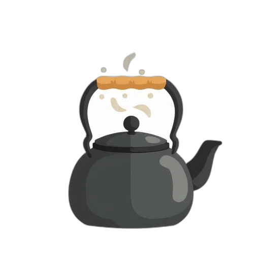 food, robot, concept art, pixel art, fog, kettle, filled, fish transparent PNG cut-out