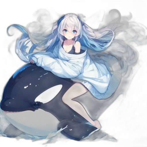 dress, creature, dragon, sword, anime, watercolor, concept art, fantasy art transparent PNG cut-out