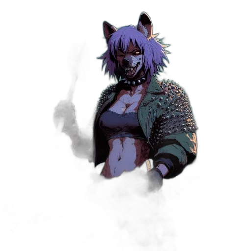 staff, animal, creature, jacket, concept art, fantasy art, pixel art, cyberpunk transparent PNG cut-out