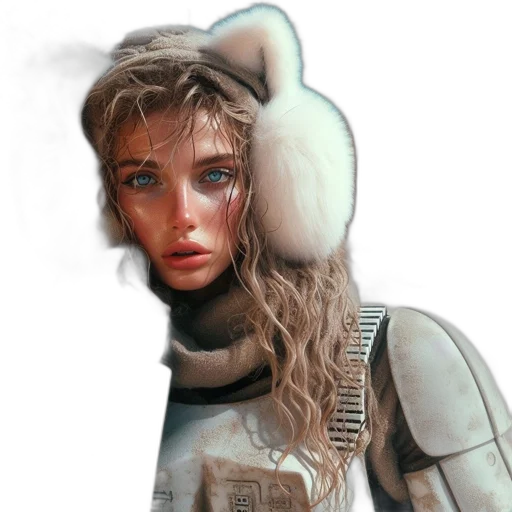 robot, jacket, face, mask, concept art, cyberpunk, photorealistic, fantasy art transparent PNG cut-out