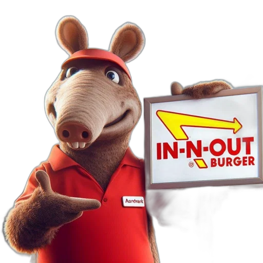 animal, food, staff, 3d render, anthropomorphic, armadillo, named, anthony transparent PNG cut-out