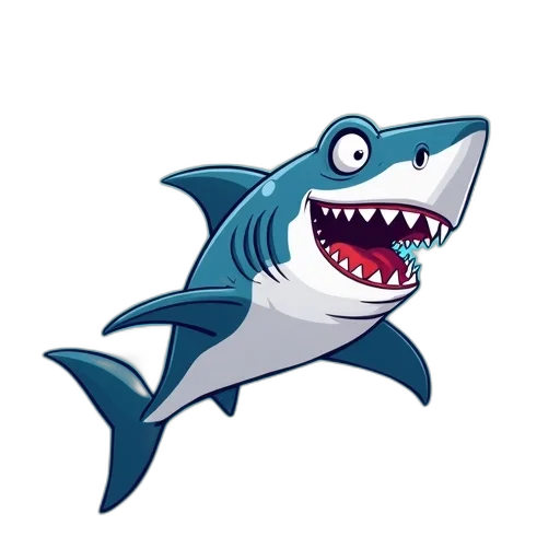 animal, concept art, pixel art, 3d render, cartoon, shark, exaggerated, features transparent PNG cut-out