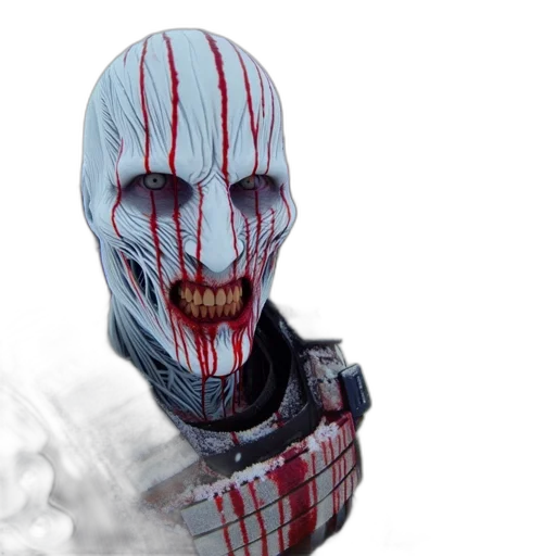 mask, face, creature, concept art, 3d render, photorealistic, large, menacing transparent PNG cut-out