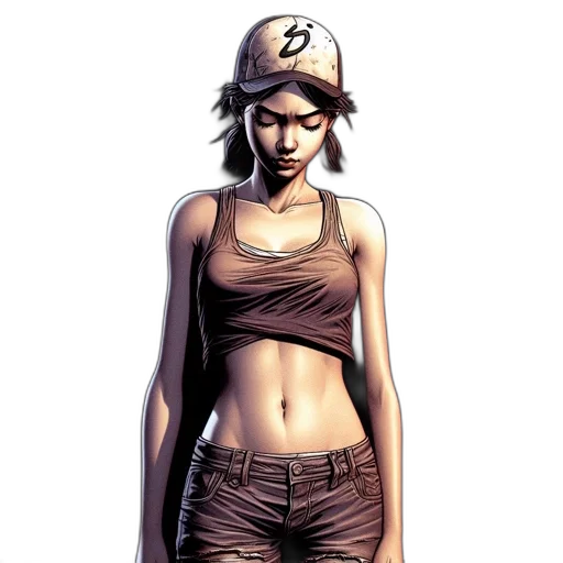 hat, comic book art, concept art, pixel art, photorealistic, earth tones, animated, female transparent PNG cut-out