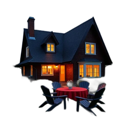 furniture, 3d render, photorealistic, concept art, pixel art, night, dark, quaint transparent PNG cut-out