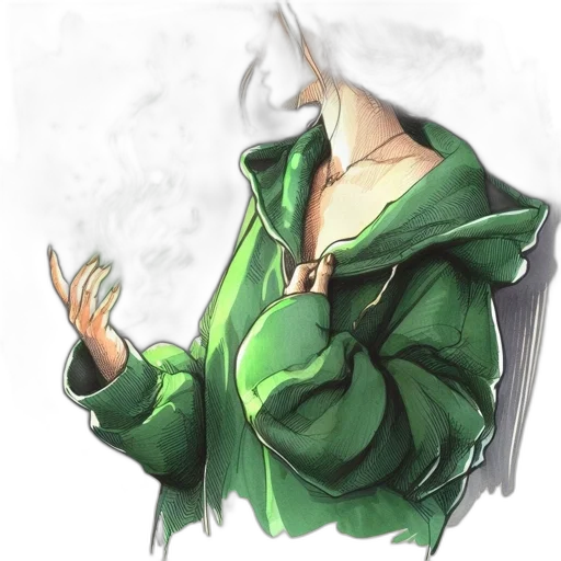 jacket, staff, mask, dragon, concept art, fantasy art, watercolor, anime transparent PNG cut-out