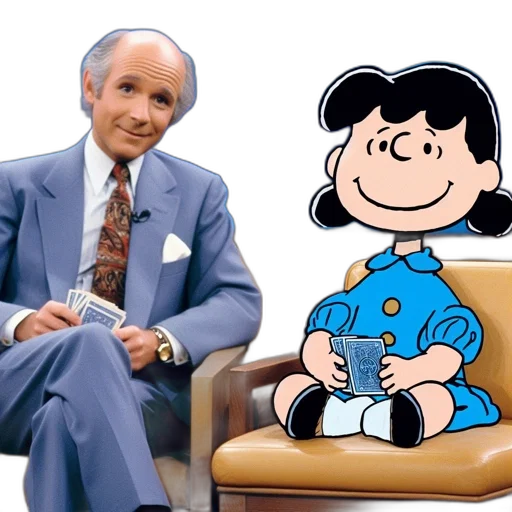 furniture, cartoon, man, suit, animated, lucy, peanuts, sit transparent PNG cut-out