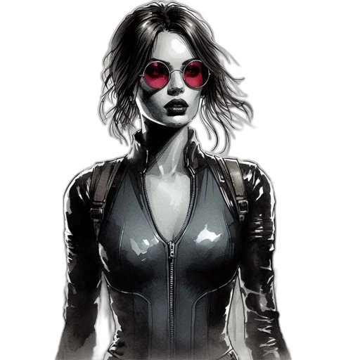 mask, jacket, face, comic book art, concept art, fantasy art, cyberpunk, female transparent PNG cut-out