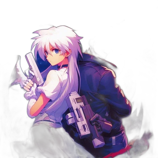 weapon, sword, robot, staff, pixel art, anime, concept art, watercolor transparent PNG cut-out