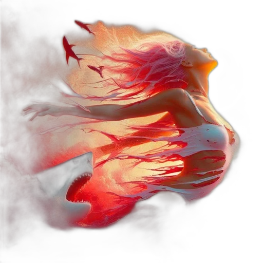 dragon, mask, flower, dress, photorealistic, 3d render, concept art, fantasy art transparent PNG cut-out