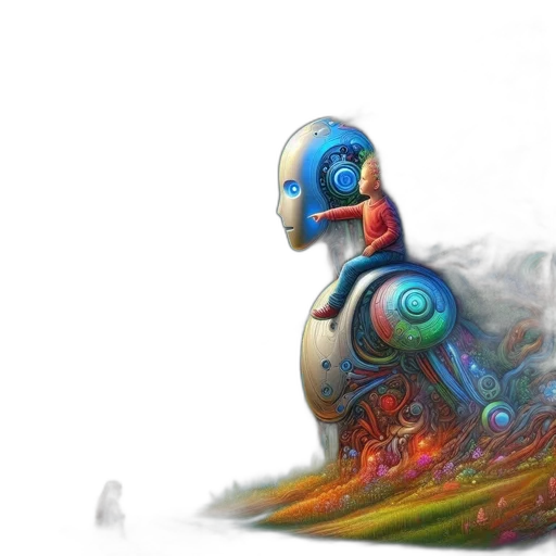 robot, creature, bottle, face, concept art, fantasy art, 3d render, comic book art transparent PNG cut-out