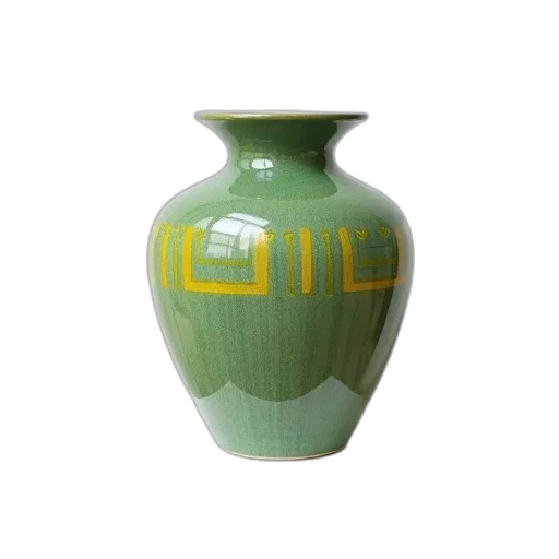 bottle, 3d render, photorealistic, oil painting, green, ceramic, vase, textured transparent PNG cut-out