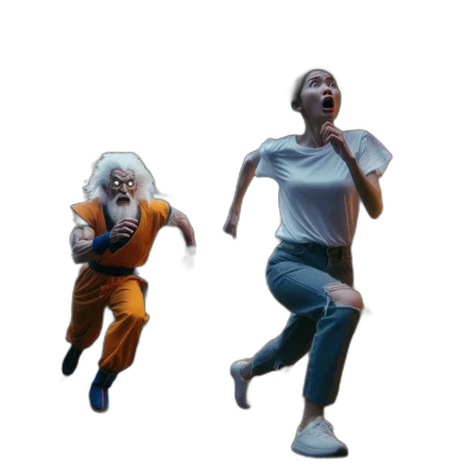 concept art, 3d render, pixel art, photorealistic, outer space, woman, man, one transparent PNG cut-out