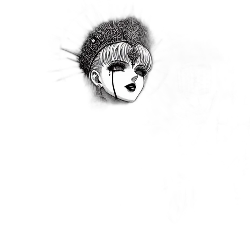 mask, face, hat, crown, pencil sketch, comic book art, cartoon, concept art transparent PNG cut-out