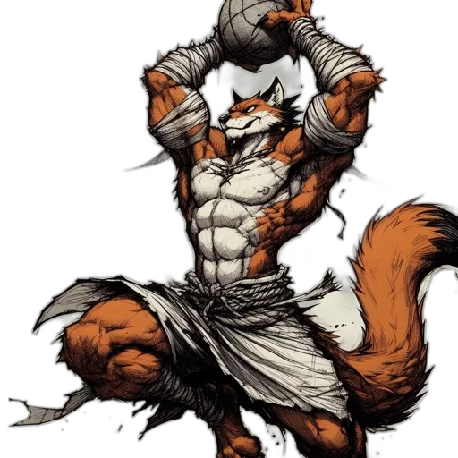 animal, staff, creature, comic book art, concept art, fantasy art, pixel art, anthropomorphic transparent PNG cut-out