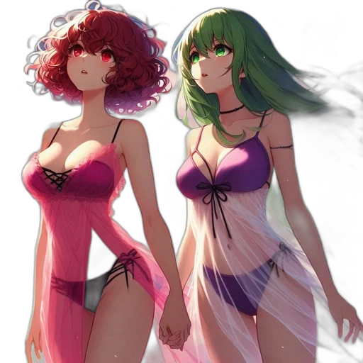 dress, concept art, anime, fantasy art, watercolor, green, neon, colorful transparent PNG cut-out
