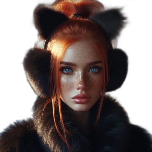 jacket, hat, face, animal, fantasy art, photorealistic, concept art, oil painting transparent PNG cut-out