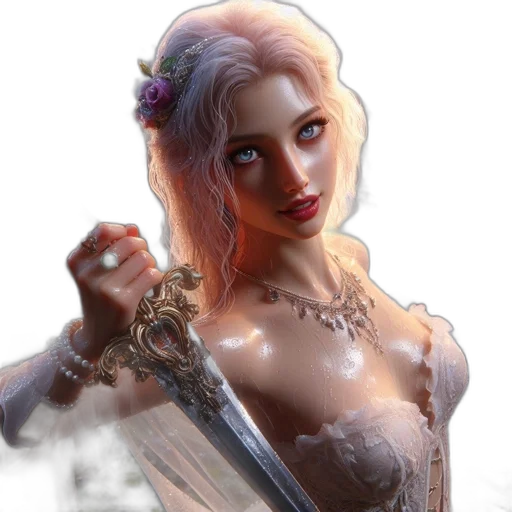 jewelry, sword, staff, weapon, fantasy art, concept art, photorealistic, 3d render transparent PNG cut-out