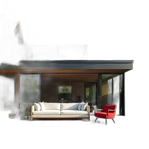 furniture, 3d render, photorealistic, concept art, fog, earth tones, monochrome, dark transparent PNG cut-out