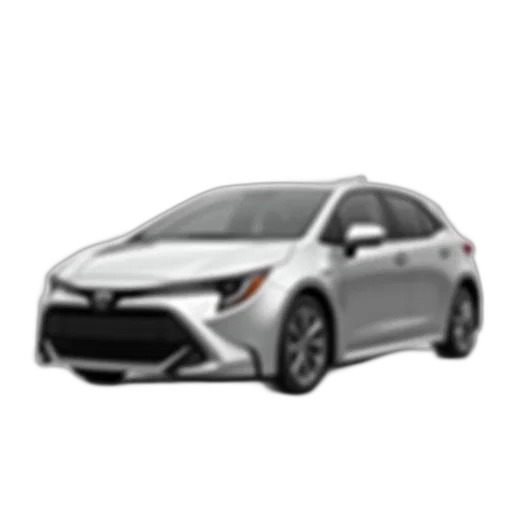 car, photorealistic, silver, toyota, corolla, parked, white, background transparent PNG cut-out