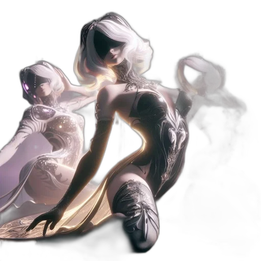 robot, dress, mask, creature, concept art, fantasy art, cyberpunk, comic book art transparent PNG cut-out