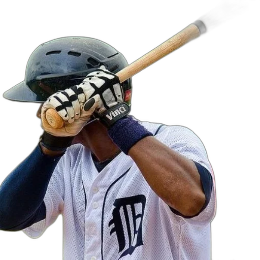 weapon, baseball, player, wearing, detroit, tigers, uniform, holds transparent PNG cut-out