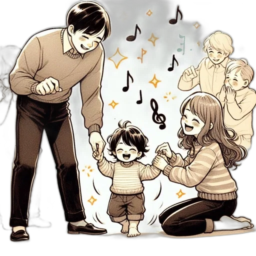 concept art, comic book art, cartoon, anime, fire, family, scene, shows transparent PNG cut-out
