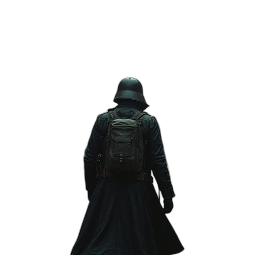 jacket, staff, weapon, umbrella, concept art, 3d render, pixel art, cyberpunk transparent PNG cut-out