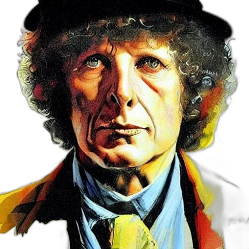 face, hat, comic book art, photorealistic, elderly, man, curly, white transparent PNG cut-out