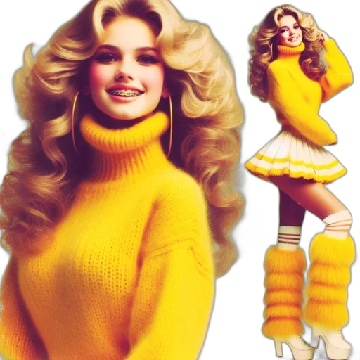 dress, hair, photorealistic, concept art, golden, image, vibrant, yellow transparent PNG cut-out