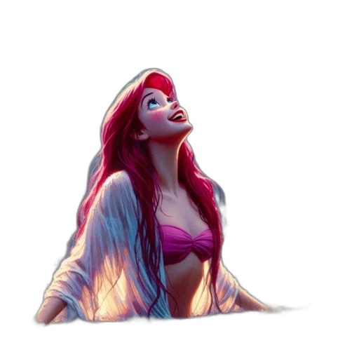 concept art, fantasy art, comic book art, pixel art, neon lights, fire, underwater, red transparent PNG cut-out