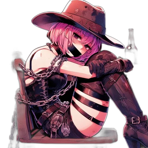 weapon, hat, robot, staff, cyberpunk, concept art, fantasy art, anime transparent PNG cut-out