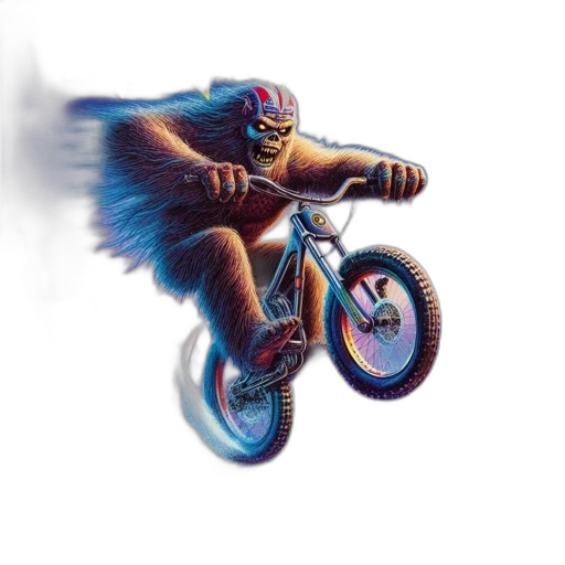 creature, concept art, comic book art, photorealistic, fantasy art, yeti, character, rides transparent PNG cut-out