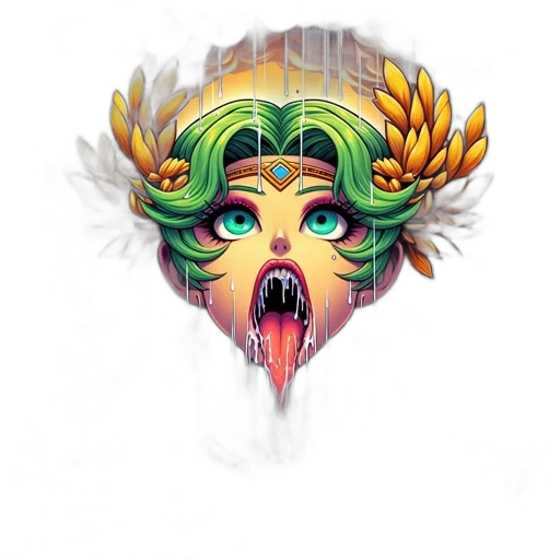 mask, face, creature, crown, fantasy art, concept art, pixel art, watercolor transparent PNG cut-out