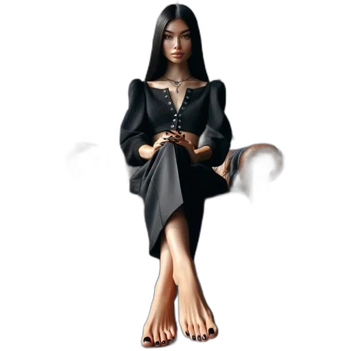 dress, jewelry, concept art, 3d render, fantasy art, photorealistic, woman, black transparent PNG cut-out
